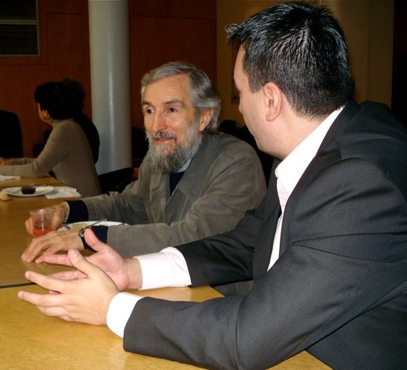 Hector Zenil with Per Martin-Löf at Maison de la Recherche in Paris